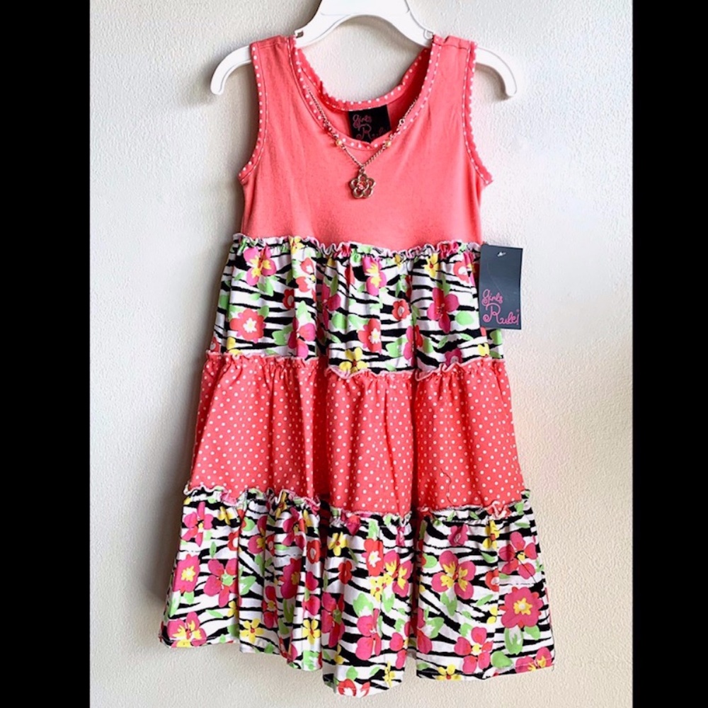 3/$40 ⭐️ GIRLS RULE Sleeveless Tiered Dress SIZE 5 (NWT)